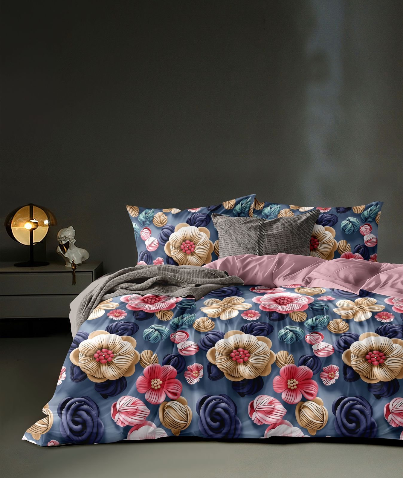 7d bedsheet with 2 pillow cover